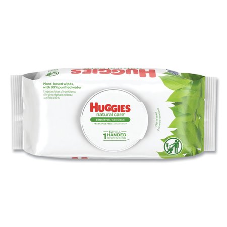 HUGGIES Natural Care Sensitive Baby Wipes, 3.88 x 6.6, Unscented, White, 56 Wipes, 8PK 31803
